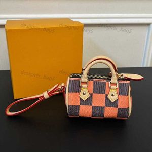 Wallet Designer Men Mulheres Bolsas Mini -travesseiros quadriculados Acessórios pendurados em couro pendurado