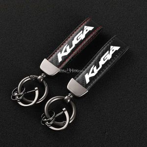 Keychains High-Grade Leather Car KeyChain 360 Degree Rotating Horseshoe Key Rings For Ford Kuga Accessories 0ee8 833a aad0
