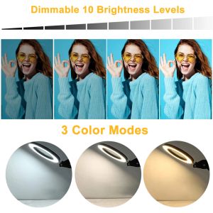Flexible Table Lamp with 8X Magnifier Glass Swing Arm Dimmable LED Desk Light Illuminated Magnifying Reading Working Lamp