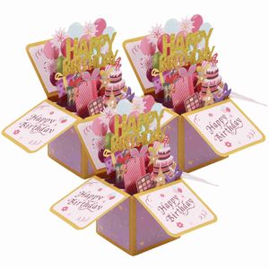 Carte regalo biglietti di auguri 3 compleanno pop-up 3d biglietti di auguri a sorpresa adatti per bambini ragazzi ragazzi adulti feste creative wx5.227467