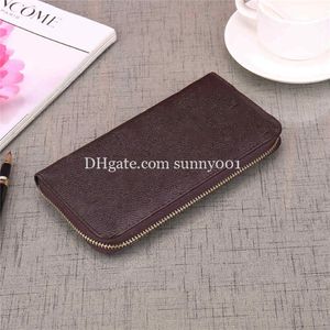 3 Colors Holders Man Printing Leather Women Wallet Brand Designer Damier Checked Old Flower And Grid Lady Multicolor Coin Purse Zipper 270P