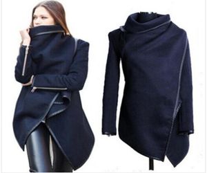 whole 2018 Black newly listed Autumn Spring Coat Womens Overcoat Temperament Slim Trench Design women Wool Blends SXXL3337693