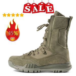 Mens outdoor combat boots mountain training shoes lightweight waterproof tactical boots hiking net military shoes 240516