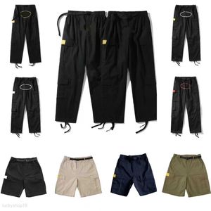 Calça masculina Cargo Streetwear Hip Hop Imprimir calças casuais Casual Retro Multi-Pockets Straight Loose Macacles Botão Fly casal