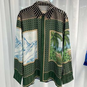 Herren lässige Hemden Urlaub Hawaii Long Slged Revers Shirt New Style T240523