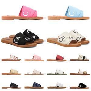 Gratis fartygsdesigner Flat Sandals tofflor Womens White Black Beige Pink Slippers Slides Summer House Beach Slipper Woman Pantoufle Slide Chaussure Sandales