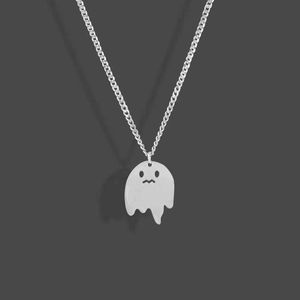 Pendant Necklaces Stainless Steel Necklace Sad Ghost Halloween Pendant Necklace Fashion Necklace Mens Jewelry Best Gift for Friends S2452206