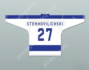 Anpassad Billy Stemhovilichski 27 Toronto Bay lämnar White Hockey Jersey SCTV Power Play Top Stitched S-M-L-XL-XXL-3XL-4XL-5XL-6XL