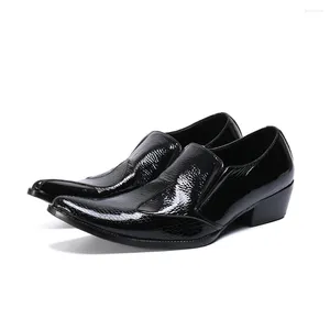 Повседневная обувь крокодилового рисунка мужчина Оксфорд заостренное платье на пальце ноги Большое размер скользить на черном формальном 38-45
