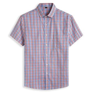 Summer Mens Shirt Loose Soft Casual Short Sleeve Brand Business Plaid Men Dress Shirts Man Big Size 6xl 7xl 8xl Plus Size 240524