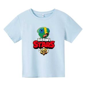 T-shirts Summer Nya pojkar och flickor Bomull T-shirt kortärmad barns fritidspresent 2-12 år gamla barn tryckta panikstridning T T240524