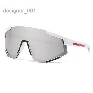 Designer Shield Sunglasses White Visor Red Stripe Mens Women Cycling Eyewear Men Fashion Polarized Outdoor Sport Running Glasses with Package BIZO