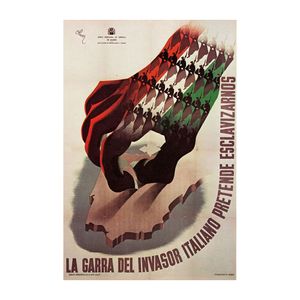 La Garra del Invasor Italiano vintage hiszpańska wojna secesyjna propaganda dekoracja ścienna plakat na płótnie wydruku