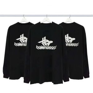 B Designers Men Versão correta Versão alta B Família 23SS Novo Phantom Double Classic Padrão Impresso T-shirt de mangas compridas 2 LCC4