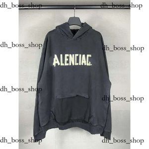 Balencigaa Hoodie Casual Hepf -капюшон -капюшона высокая длинная версия Paris Unisex B Семейное клей с помощью бумажной бумаги.