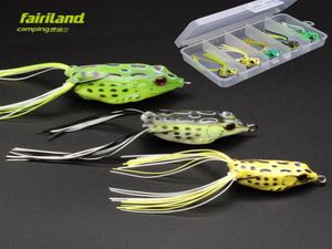 5pcs Fairiland Fregue de borracha macia Lure 4Cm5cm57cm Topwater Soft Frog Isce W Bait Box Acessório de pesca 90192495158421