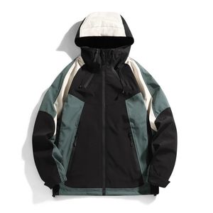 Diujzeo Spring and Autumn Mens Hooded Bomber 재킷 풍력 패션 Mens Windproof 코트 느슨한 코트 여성 대학 재킷 코트 240516