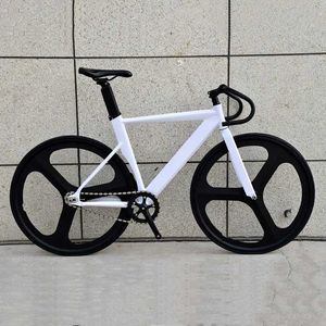 自転車固定ギア自転車700c筋肉アルミニウム合金フレーム48cm 52cm 56cm 3輪とVブレイクQ240523