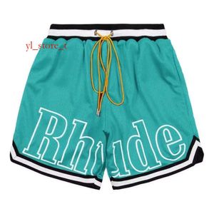 Designer Shorts Rhude Shorts Mens Mesh Short Basketball Fashion Beach Elastic Band Pants Men High Quality Street Stylish Letter Sweatpants 9a aa