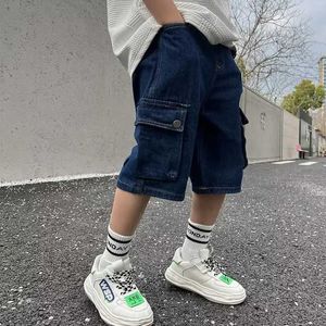 Shorts Childrens clothing boys jeans childrens Trousers young boys summer clothing new childrens and young boys pants loose fitting jeans Y240524