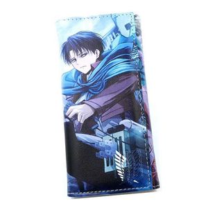 Purse Anime Attack på Titan Long Pu Leather Wallet Cartoon Multi-Card Holder Purse Y240524