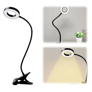 Table Lamps LED Clip On Light 3 Mode 10 Dimmable Brightness Levels Flexible Gooseneck Desk Lamp For Home Office Work