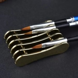 Strumenti per le unghie Porta della penna per unghie Gold Mini Porta Mini Penna a 5 cellule Acrilico Porta