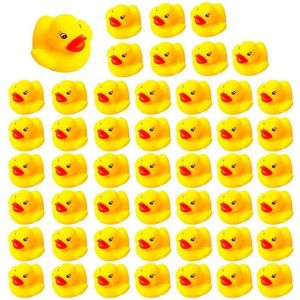 Baby Bath Toys 50/100 pieces of extruded rubber duck floating bathtub toys baby shower water toys swimming pool party toys boys and girls giftsS2452422