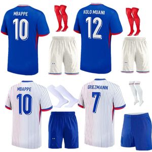2024 EURO CUP HOME HOMEY Jersey Mbappe Jerseys Dembele Coman Maillot de Foot de Foot Benzema Griezmann Player Football Shirt Men Kids Uniformes
