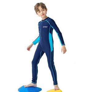 Jednoczęściowe jednoczęściowe dziecięce dzieci z długim rękawem Swimsuits jednoczęściowe szkolne kostium kąpielowe kostiumów kąpielowych i garnitury młodzieżowe plażowe WX5.23