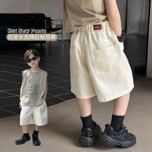 Shorts Childrens Clothing Childrens Casual Pants 2024 Summer Boys Full Match Cotton Shorts Baby Casual Simple Solid Color Childrens Pants Y240524