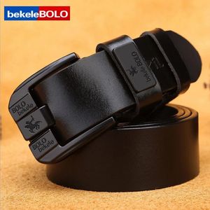 Bekelebolo Belts Men Men Real Cow Leather Business Designer Belt Men Vintage Luxury Quality本物の革ベルトマンバックル245b