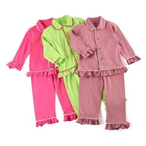 1-12 år Mardi Gras Baby Boys Girls Children's Pamas Set Sleepwear Sibling Pyjamas Family Matching Spring Kids Loungewear L2405