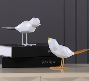 Geometryczne żywice rzemieślnicze figurka figurka Ozdoby biurowe Rzeźba Dekoracja Dekoracja akcesoria ptaków rzeźba escultura9980168