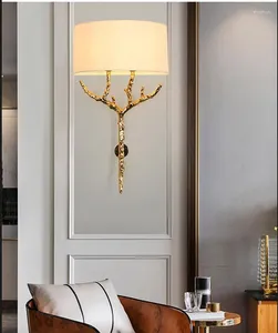 Duvar lambası post-modern lüks bakır basit oturma odası çalışma yatak odası villa tasarımcı modeli mermer