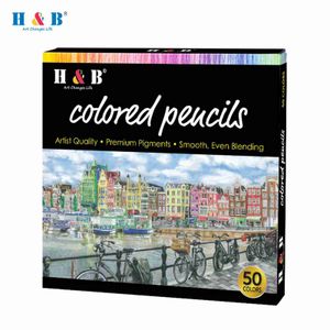 Карандаши Crayon H B Pend Pizer Pen Set с 50 предварительно заостренным цветным набросками для пера искусства для студентов и взрослых художников, чтобы нарисовать эскизы WX5.23