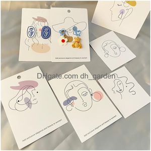 Andere Etiketten -Tagging -Lieferungen Barock Long Hair Frau Ohrring Display -Karte DIY Juwelier Verpackung Ohrhöfe Hängen Tag Papier Drop Deliv OTPI3