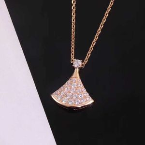 Master designed exquisite retro jewelry Bulgarly limited necklace High Skirt Necklace Full Diamond Silver 18K Rose Gold have Original logo