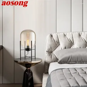 テーブルランプAOSONG Modern LEDデスクランプデザインE27 Creative Light Home derorative for Foyer Living Room Office Bedside