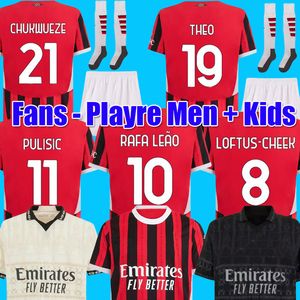 24 25 Pulisic Koche AC Soccer Trikots 2023 2024 Giroud de Ketelaere R. Leao Tonali Theo Home Football Shirt Special Vierter Männer Kids Kit Milans 2025