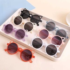 Sunglasses Summer children cute sunglasses girls boys Cats ears (Steamed cat-ear shaped bread) animal cartoon retro UV protective glasses WX5.23