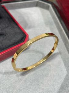 Luxus dünnes Goldarmband für Frauen ohne Diamant Top V-Gold 18k Silber Armband Open Style Hochzeit Schmuck für Geschenk mit Schachtel für Liebe Geschenk Frau Mode Schmuck