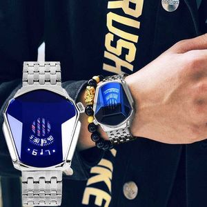 2024Fashionable New Motorcycle Mens Watch Alloy Steel Band Mens Quartz Watch Trendy Blue Watch