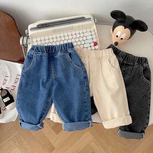 Shorts 0-5 Autumn Childrens Jeans Casual Solid Baby Boys Jeans Soft Girls Fashion Trousers Y240524