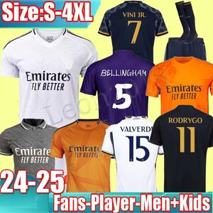 XXXL 4XL MBAPPE Dördüncü Ev Futbol Formaları 23 24 25 Hayranlar Oyuncu Futbol Gömlek Vini Jr Tchouameni Modric Valverde 2024 2025 Erkek Çocuklar Gerçek Madrids Bellingham Üniforma