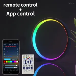 Lampy stołowe 15/25 cm Lampa LED Smart App Control RGB Okrągły nocny światło bezprzewodowe zdalne dekoracje sypialni łóżko