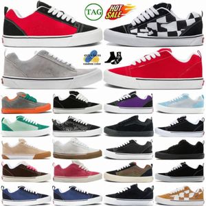 scarpe sneakers knu skool skateboard triple vr3lx mega checkesars in pelle giappone ginastello pop pop da uomo donna nero blu scuro outdoor piattaforma piatta viola