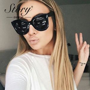 STORIA ORGANI SULLO SUL SULLE ORIGINALE FEMMINA GATTO GECCHE SOLE SOLE ACSETATO SOLASSE RETRO ELEGANTE OVERSIZE OCULOS 243V