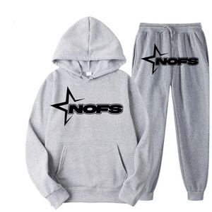 2024 Fashion Harajuku Hip hop fashion punk rock Goth sweatpants loose two-piece casual tracksuit 240523