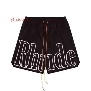 Designer Shorts Rhude Shorts Summer Fashion Beach Pants Men High Quality Ushigh Street Classic Letter Cotton Sweatpants Men's Drawstring Elastic Shorts 6d 53